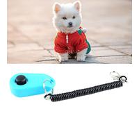 ker de Dressage pour Chien avec dragonne, Gros Bouton, Outil comportemental Efficace, Universel, interactif, Noir, Long et Anneau pour Chats, Oiseaux, Chiots, Rappel (Bleu Ciel)