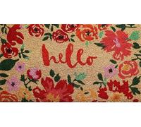 KERA Paillasson art en fibre de coco naturelle imprimé fantaisie tapis entrée maison sèche pas avec dos pvc antidérapant doormat extérieur maison jardin (rectangulaire DIS 7, 38 x 68 cm)