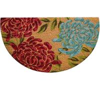 KERA Paillasson art en fibre de coco naturelle imprimé fantaisie tapis entrée maison sèche pas avec dos pvc antidérapant doormat extérieur maison jardin (demi-lune DIS 5, 38 x 68 cm)