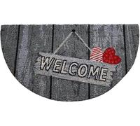 KERA Paillasson art en fibre de coco naturelle imprimé fantaisie tapis entrée maison sèche pas avec dos pvc antidérapant doormat extérieur maison jardin (demi-lune DIS 9, 38 x 68 cm)