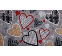 KERA Paillasson art en fibre de coco naturelle imprimé fantaisie tapis entrée maison sèche pas avec dos pvc antidérapant doormat extérieur maison jardin (rectangulaire DIS 10, 38 x 68 cm)