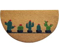 KERA Paillasson art en fibre de coco naturelle imprimé fantaisie tapis entrée maison sèche pas avec dos pvc antidérapant doormat extérieur maison jardin (demi-lune DIS 8, 38 x 68 cm)