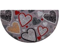 KERA Paillasson art en fibre de coco naturelle imprimé fantaisie tapis entrée maison sèche pas avec dos pvc antidérapant doormat extérieur maison jardin (demi-lune DIS 10, 38 x 68 cm)