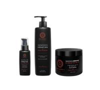 Kera Queen's - Trio Ricin et Kératine - Shampoing 500ml + Masque 500ml + Sérum 100ml