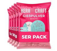 Keracraft Poudre de coulée blanche 5 x 1 kg - Poudre de coulée à relief blanche pour projets créatifs