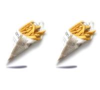 Kerafactum ® 50 pièces sachets de Chips sulfurisés bâtonnets de Pommes de Terre pour Fish and Chips Frites Motif Sac de Journal Quotidien Sac de Journal Taille 25 x 18 cm (Lot de 2)