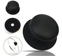 Kerafactum® Bouton de rechange en plastique pour couvercle de casserole, Ø 7 cm, Manche en silicone mélangé., noir, Lot de 2