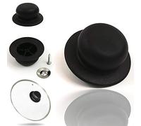 Kerafactum® Bouton de rechange en plastique pour couvercle de casserole, Ø 7 cm, Plastique, Noir , Lot de 2