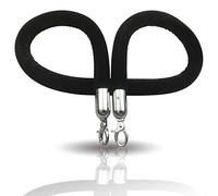 Kerafactum® - Connexion de la Corde de Fermeture délimitation du Support système de démarcation des Personnes Bande de démarcation Ceinture de démarcation avec Mousqueton Chrome 150 cm Velours Noir