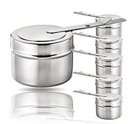 Kerafactum Contenants pour pâte à brûler | Réservoirs pour pâte combustible pour Fondue | Réchauds pour plats à maintenir au chaud en inox | Sous-plats avec régulateur de flamme Fuel Holder, Lot de 6