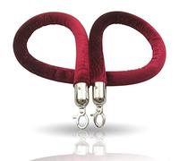 Kerafactum Corde de verrouillage Tau Pour personnes Systme guidage personnel Sangle dlimitation Crochet Chrome 150 cm Rouge fonc Barrier Rope