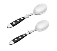 Kerafactum Lot de 2 cuillères à café avec poignées noires Style maison de campagne