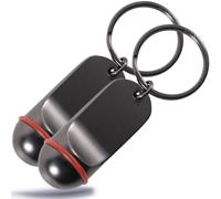 Kerafactum Lot de 2 porte-clés d'hôtel classiques de qualité supérieure - Élégant pendentif pour clés de voiture, clés d'hôtel, abri de jardin, hôtel - Porte-clés avec anneau en caoutchouc - Non