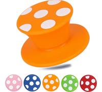 Kerafactum Lot de 4 poignées de rechange universelles en silicone pour couvercles de casseroles, casseroles et ustensiles de cuisine - Orange et blanc à pois - Résistant à la chaleur - Passe au