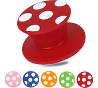 Kerafactum Lot de 4 poignées universelles en silicone pour couvercles de casserole - Rouge et blanc - Résistant à la chaleur - Passe au lave-vaisselle - Avec vis en métal M5