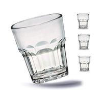Kerafactum Lot de 4 verres à eau résistants à la rupture - En plastique solide - Pour jus d'eau - Verre à whisky - En verre véritable - Empilables - Sans BPA