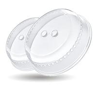 Kerafactum Plaque pour Micro-Ondes, Couvercle pour Micro-Ondes, Protection Contre Les arômes, Protection Contre Les éclaboussures, Cloche Anti-Mouches, Trou pour Les Doigts, empilable, Lot de 2 Ø 26