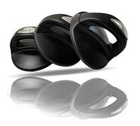 Kerafactum Poigne de Rechange Universelle pour Couvercle Casserole en Verre Noire et Argent TRS Stable Convient Nombreuses Marques couvercles Ronds avec kit Montage Lot 3 ES poignées