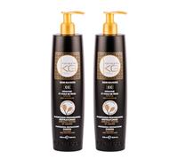 KERAGOLD KG PRO CC Shampoing Sans Sulfate à Kératine/Huile de Ricin - Lot de 2, 500 ml