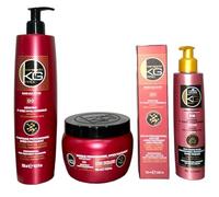 Keragold KG Pro - Pack Soin Professionnel Sans Sulfates - Kératine & Acide Hyaluronique - Shampooing + Masque + Sérum + Spray Thermo-Protecteur - Anti-Frizz, Réparation & Brillance