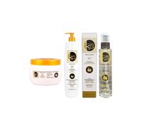 KERAGOLD PRO BC - Lot de 3 Soins Capillaires - Sans Sulfates Shampoing 500ml + Masque 500ml + Huile à Base de Keratine/Huile de Coco sans Sulfates 100ml
