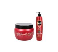 KERAGOLD PRO DD - Lot de 2 Soins Capillaires - Sans Sulfates Shampoing 500ml + Masque 500ml - Kératine & Acide Hyaluronique pour Hydratation Intense et Lissage Sublime