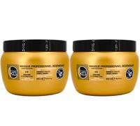 KERAGOLD PRO - Masque Sans Sulfates Gamme AB - Lot de 2 x 500ml - Kératine & Extrait d’Ail - Réparation Intense, Force & Anti-Casse