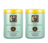 KERAGOLD PRO - Masque Sans Sulfates Gamme AC - Lot de 2 × 1000ml - Kératine & Acide Hyaluronique - Hydratation Intense, Réparation & Douceur