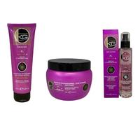 KERAGOLD PRO - Pack Expert Liss XL - Sans Sulfates à La Kératine & Protéine de Soie - Shampoing 250 ml + Masque 500 ml + Sérum 100 ml