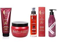 KERAGOLD PRO pack Soin Après -Traitement à Kératine/acide hyaluronique, shampoing 250g + masque 500g + serum 100ml + leave in