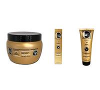 KERAGOLD PRO - Pack Trio Gamme AB - Shampoing 250ml + Masque 500ml + Sérum 100ml - Kératine & Extrait d’Ail - Force, Croissance & Réparation