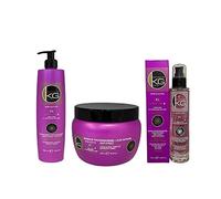 KERAGOLD PRO - Pack Trio Sans Sulfates - Gamme XL - Shampoing 500ml + Masque 500ml + Sérum 100ml - Kératine & Protéine de Soie - Douceur, Lissage & Brillance