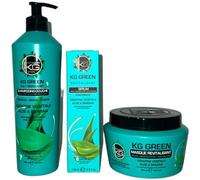 KERAGOLD PRO - Pack Trio Sans Sulfates - Shampoing 500ml + Masque 500ml + Sérum 100ml - Aloe Vera & Extrait de Banane - Hydratation, Douceur & Réparation