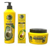 KERAGOLD PRO - Pack Trio Sans Sulfates - Shampoing 500ml + Masque 500ml + Sérum 100ml - Avocat & Beurre de Karité - Nutrition Intense, Douceur & Anti-Frisottis