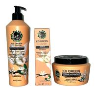 KERAGOLD PRO - Pack Trio Sans Sulfates - Shampoing 500ml + Masque 500ml + Sérum 100ml - Monoï & Extrait de Vanille - Nutrition, Brillance & Douceur Tropicale