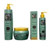 KERAGOLD PRO - Pack Ultime Premium Gamme AC - Sans Sulfates - Shampoing 500ml + Masque 500ml + Sérum 100ml + Soin Sans Rinçage - Kératine & Huile d’Amla - Réparation, Douceur & Brillance