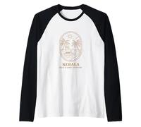 Kerala God's Own Country Minimal Line Art Manche Raglan