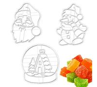 KERALI Lot de 3 mini emporte-pièces réutilisables en forme de bonhomme de neige en forme de bonhomme de neige