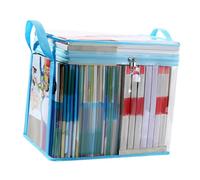 KERALI Sac de rangement transparent pour livres - Sac de rangement transparent avec poignée | Boîte de rangement anti-poussière pour bandes dessinées | Boîte de rangement pliable | 38,1 x 24,1 x 32 cm