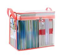 KERALI Sac de rangement transparent pour livres - Sac de rangement transparent avec poignée | Boîte de rangement anti-poussière pour bandes dessinées | Boîte de rangement pliable | 38,1 x 24,1 x 32 cm