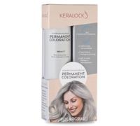 Keralock Coloration permanente pour cheveux - 150 ml, aucun prémélange nécessaire, réutilisable jusqu'à 4 mois - Coloration tout-en-un avec après-shampoing et pinceau (gris polaire, 150 ml)