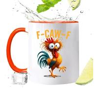 Keramik Kaffeetasse 350ml - Humorvoller Hahn Becher Für Männer, Neuheit Trinkbecher Für Wasser Und Kaffee, Robuste Struktur Und Glatte Oberfläche | Perfekt Als Geschenk Für Freunde, Kollegen, Feiertag