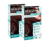 KERANOVE - Coloration Permanente Dermo-Capillaire Sans Ammoniaque - Odeur douce - Kératine végétale et Prébiotiques - 4.5 Châtain acajou - x2