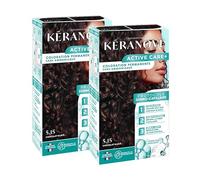 KERANOVE - Coloration Permanente Dermo-Capillaire Sans Ammoniaque - Odeur douce - Kératine végétale et Prébiotiques - 5.15 Chocolat Glacé - x2