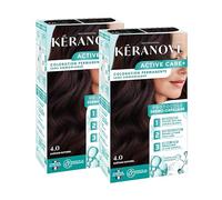 KERANOVE - Coloration Permanente Dermo-Capillaire Sans Ammoniaque - Odeur douce - Kératine végétale et Prébiotiques - 4.0 Châtain Naturel - x2