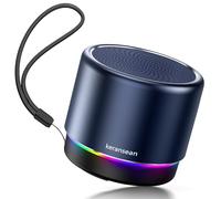 Keransean Petit haut-parleur Bluetooth avec lumières, BT5.4, autonomie de la batterie 12 h et micro réduction du bruit, haut-parleur portable sans fil bleu pour la maison, le camping et les aventures