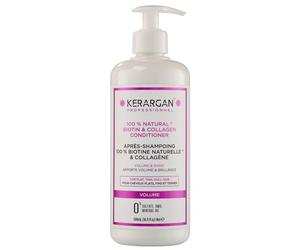 Kerargan - Après-Shampoing Volumisant à la Biotine & Collagène - Pour Cheveux Plats, Fins, Ternes - Hydratant, Renforçant - Sans Sulfate, OGM, Huile Minérale - 500ml