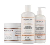 Kerargan - Duo Disciplinant Shampoing & Masque à l'Huile d'Argan Pour Cheveux Indisciplinés, Secs & Frisés - Combat les Frisottis & Démêle - Sans Sulfate, OGM, Silicone, Huile minéral - 2x500ml