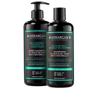 Kerargan - Duo Hydratant Shampoing & Après-Shampoing à l’Huile de Coco pour Cheveux Déshydratés et Abîmés - Nourrit le Cuir Chevelu - Sans Sulfate, OGM, Silicone, Huile Minérale - 2x500 ml