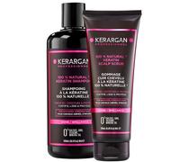 KERARGAN - Duo Kératine Shampoing & Gommage Sans Silicones - 500ml+250ml | Shampoing et gommage, nettoient et exfolient le cuir chevelu, formules sans silicones, OGM ni huiles minérales